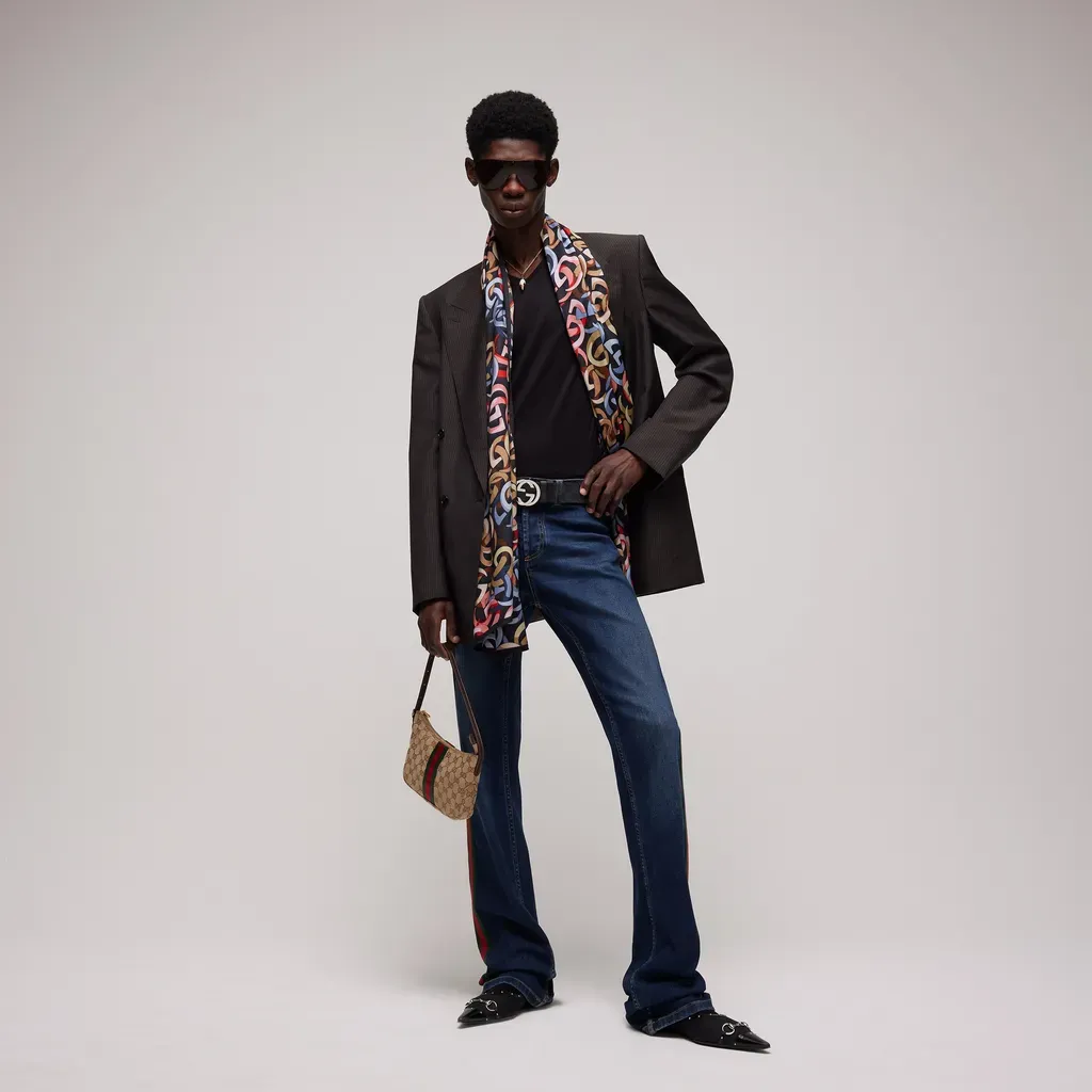 Gucci Double G Cotton Silk Jacquard Stole