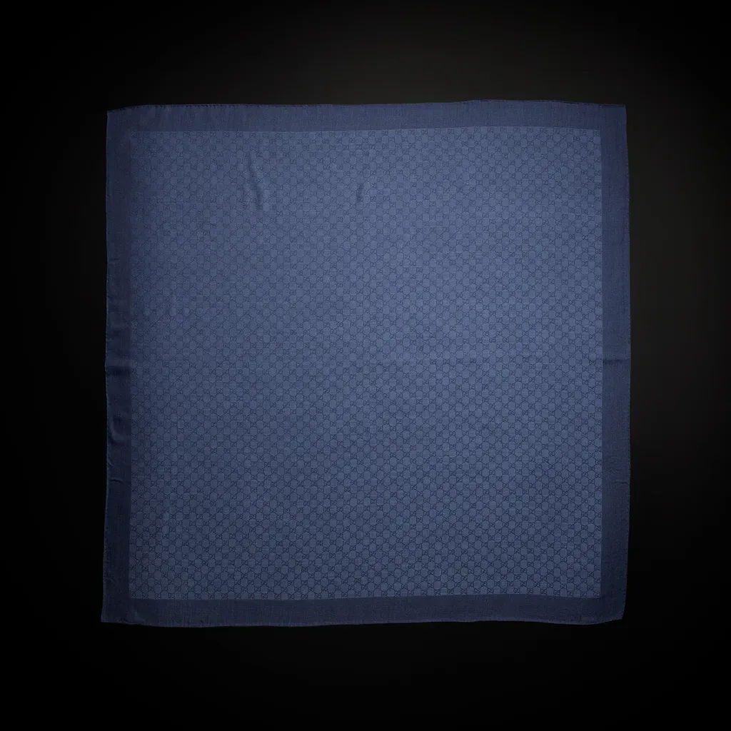 Gg Wool Silk Jacquard Shawl