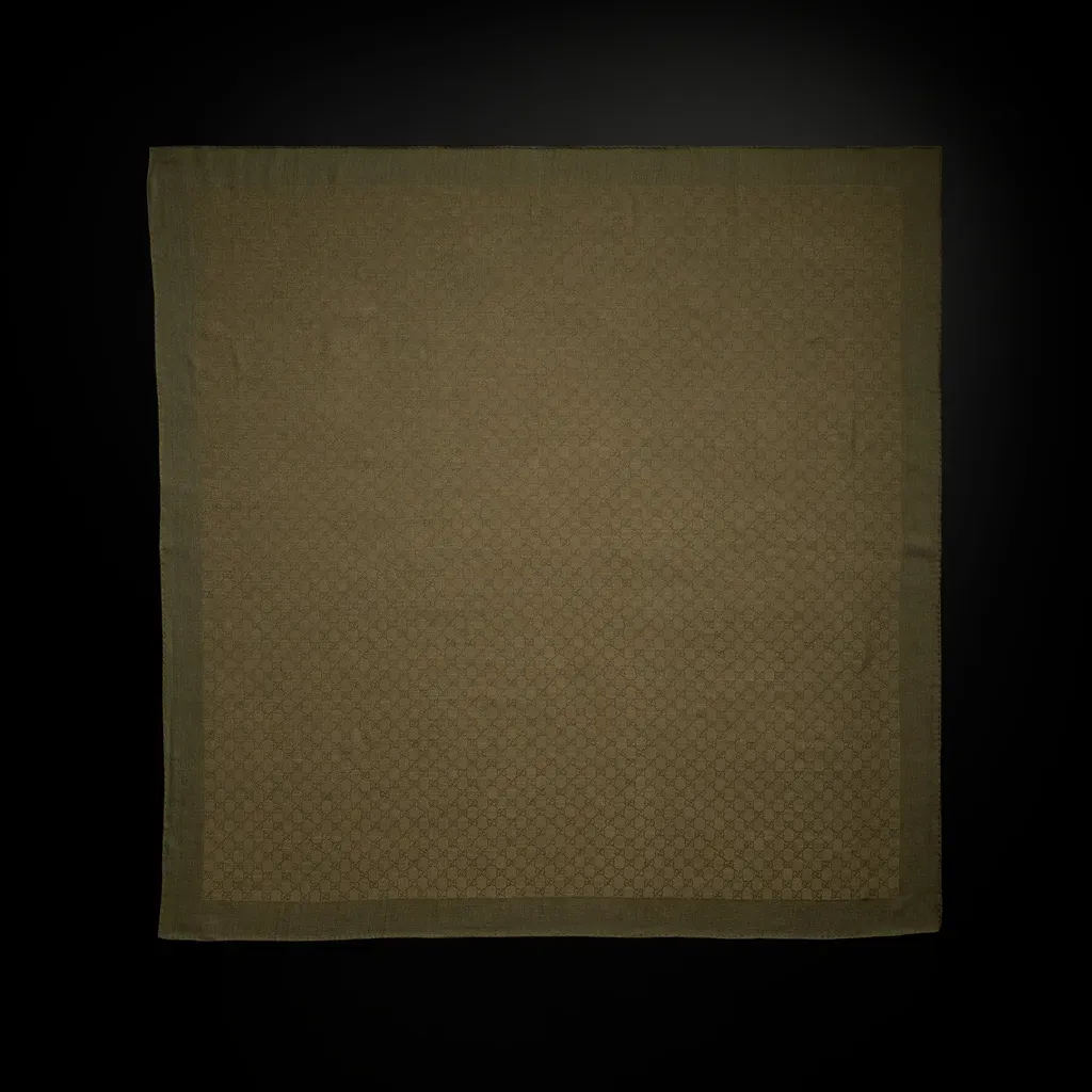 Gg Wool Silk Jacquard Shawl