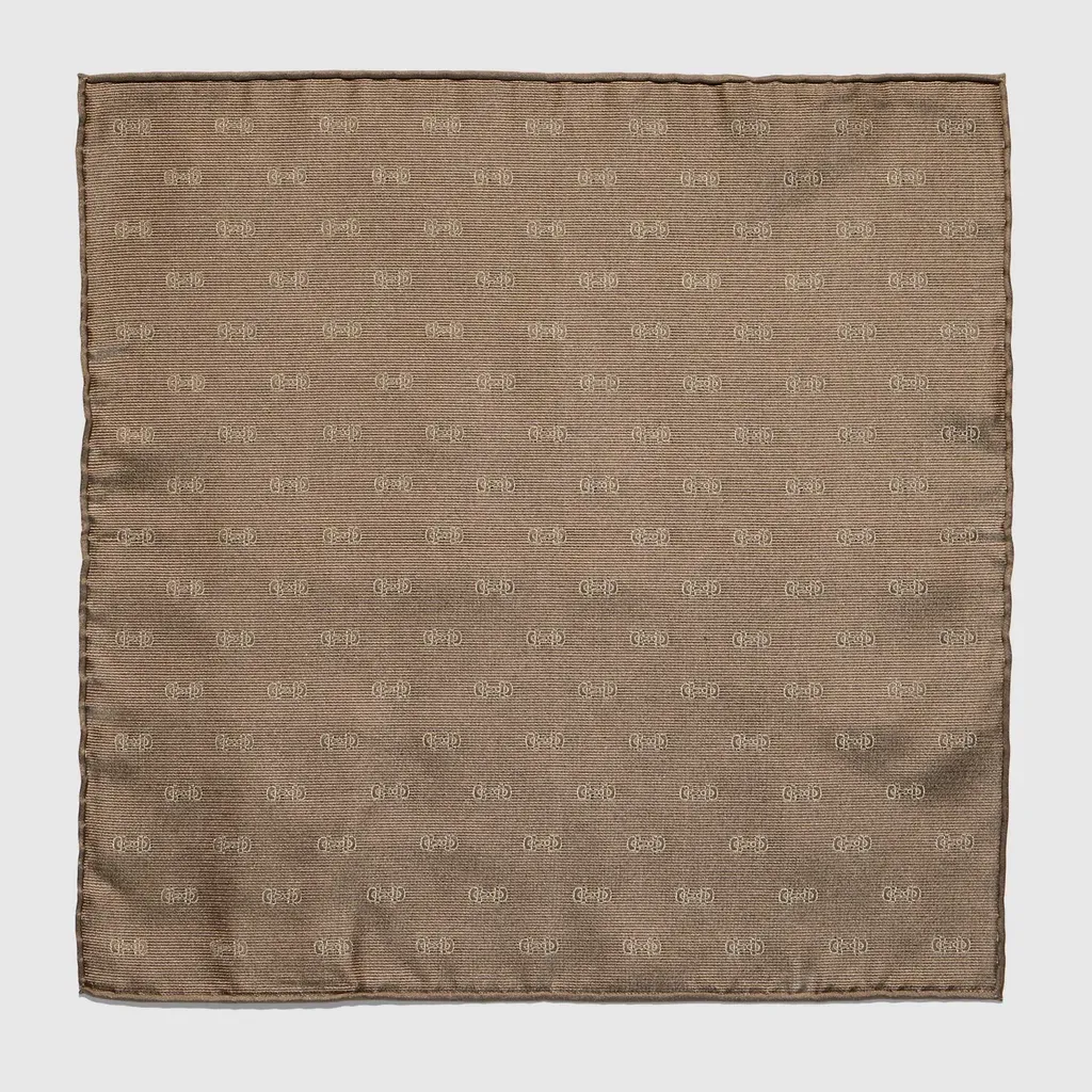 Horsebit Silk Jacquard Pocket Square