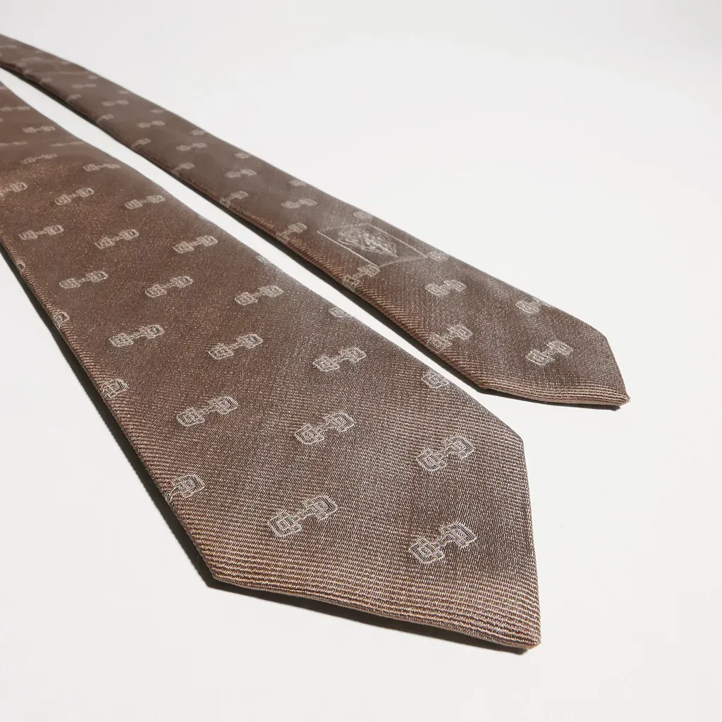 Horsebit Silk Jacquard Tie