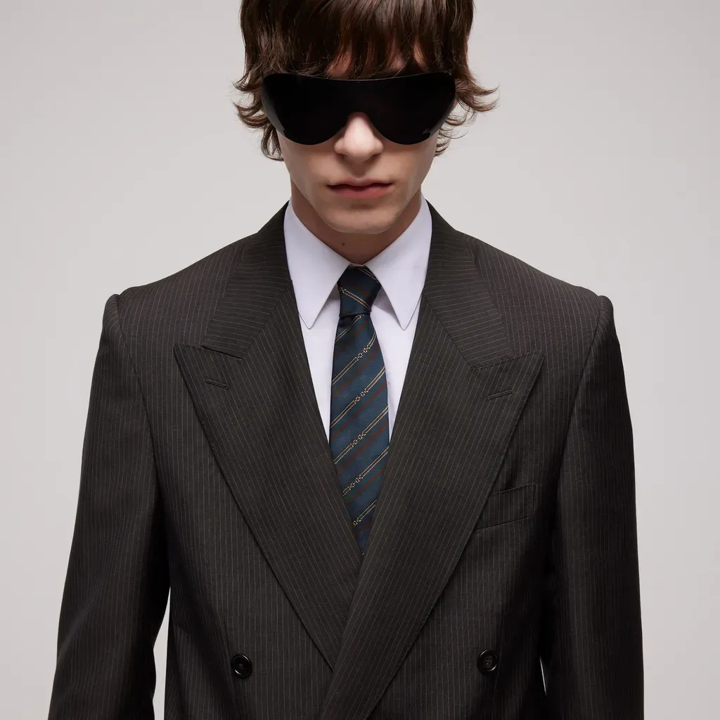 Interlocking G Horsebit Belt Silk Tie