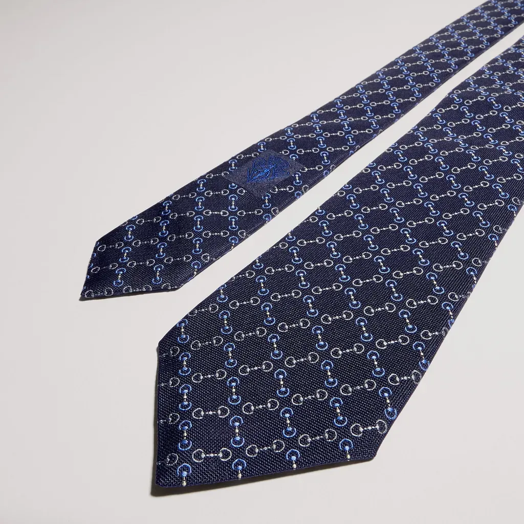 Horsebit Silk Jacquard Tie
