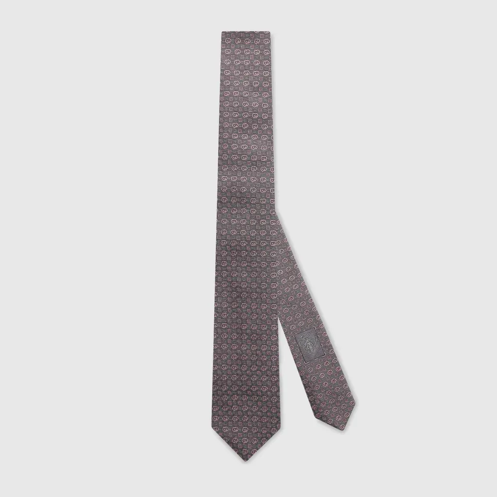 Silk Tie With Embroidery