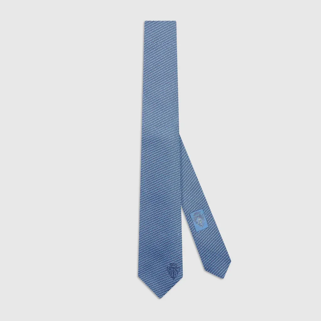 Silk Tie With Embroidery