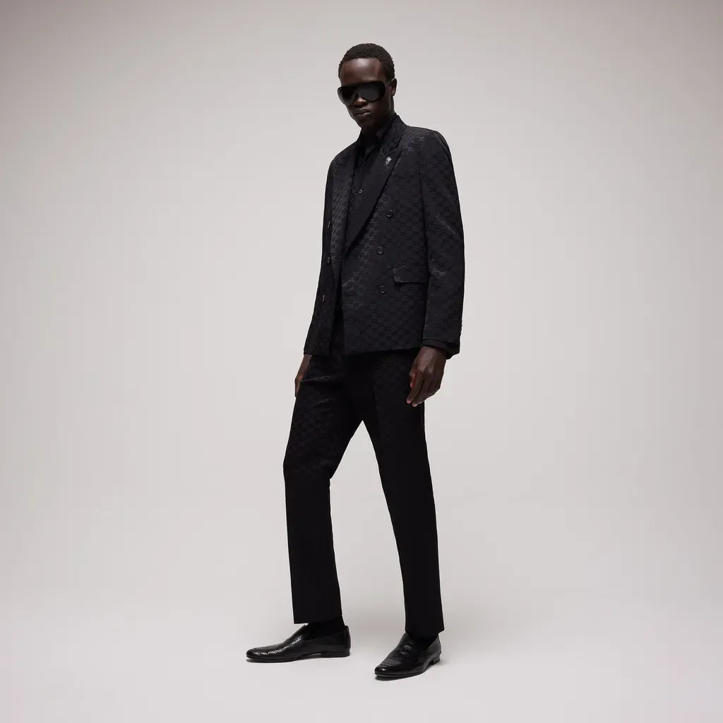 Gg Light Faille Double-Breasted Jacket