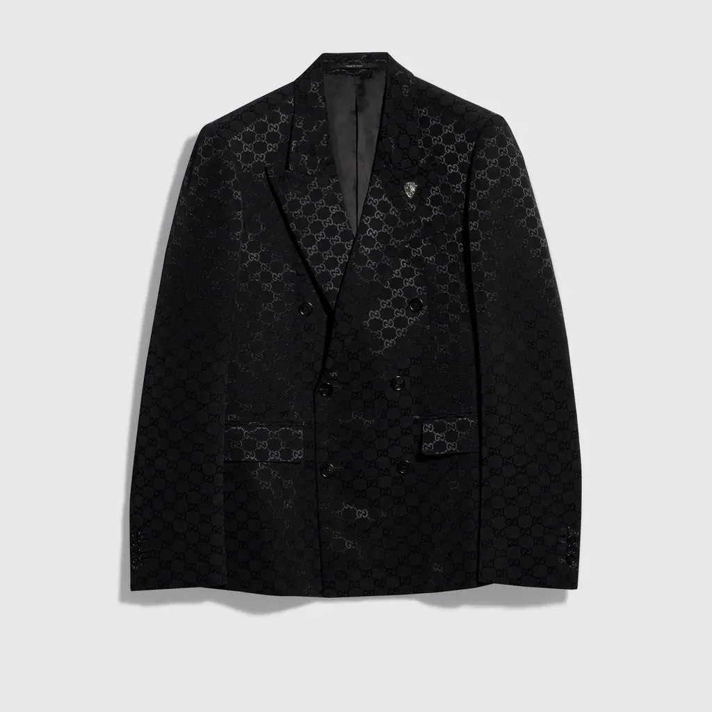 Gg Light Faille Double-Breasted Jacket