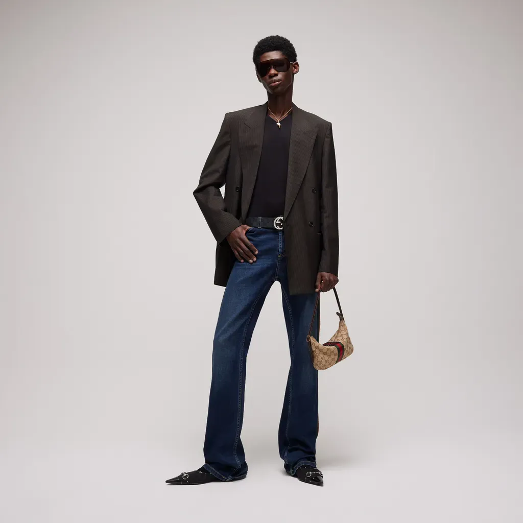 Pinstripe Wool Mohair Jacket