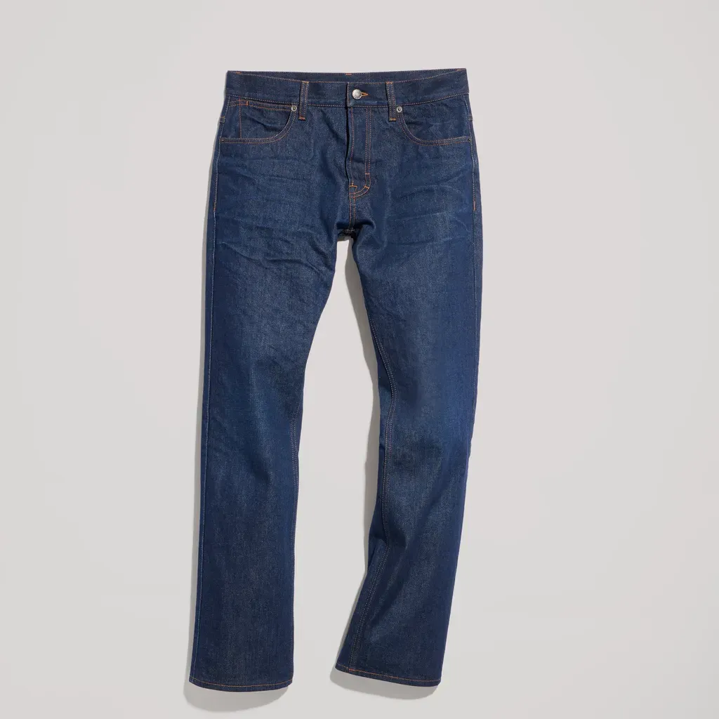 Cotton Denim Pants With Embroidery
