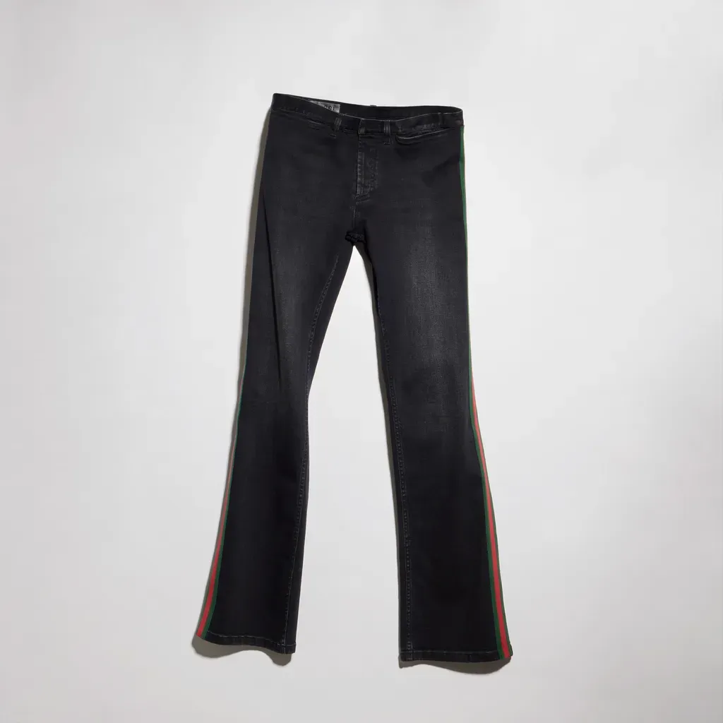 Cotton Denim Pants With Web