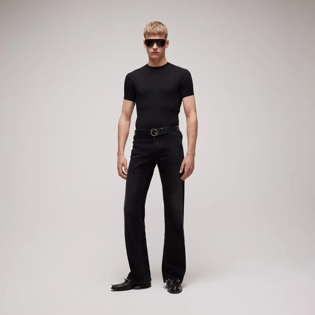 Stretch Cotton Denim Pants