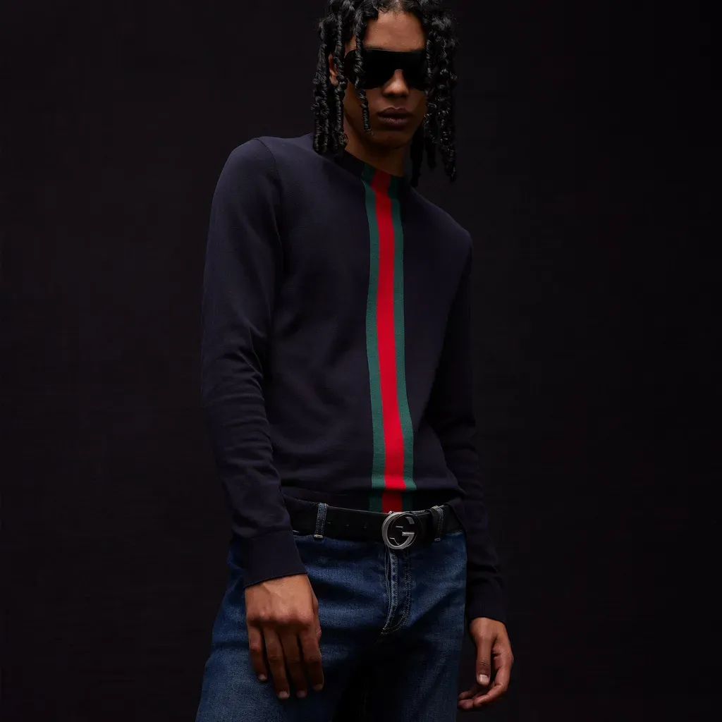 Knit Silk Cotton T-Shirt With Embroidery