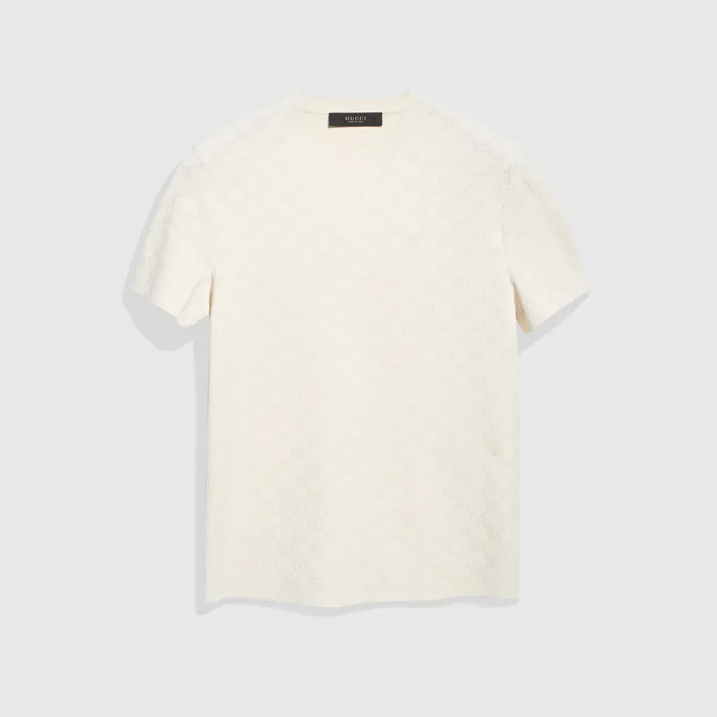 Technical Gg Jacquard Fabric T-Shirt