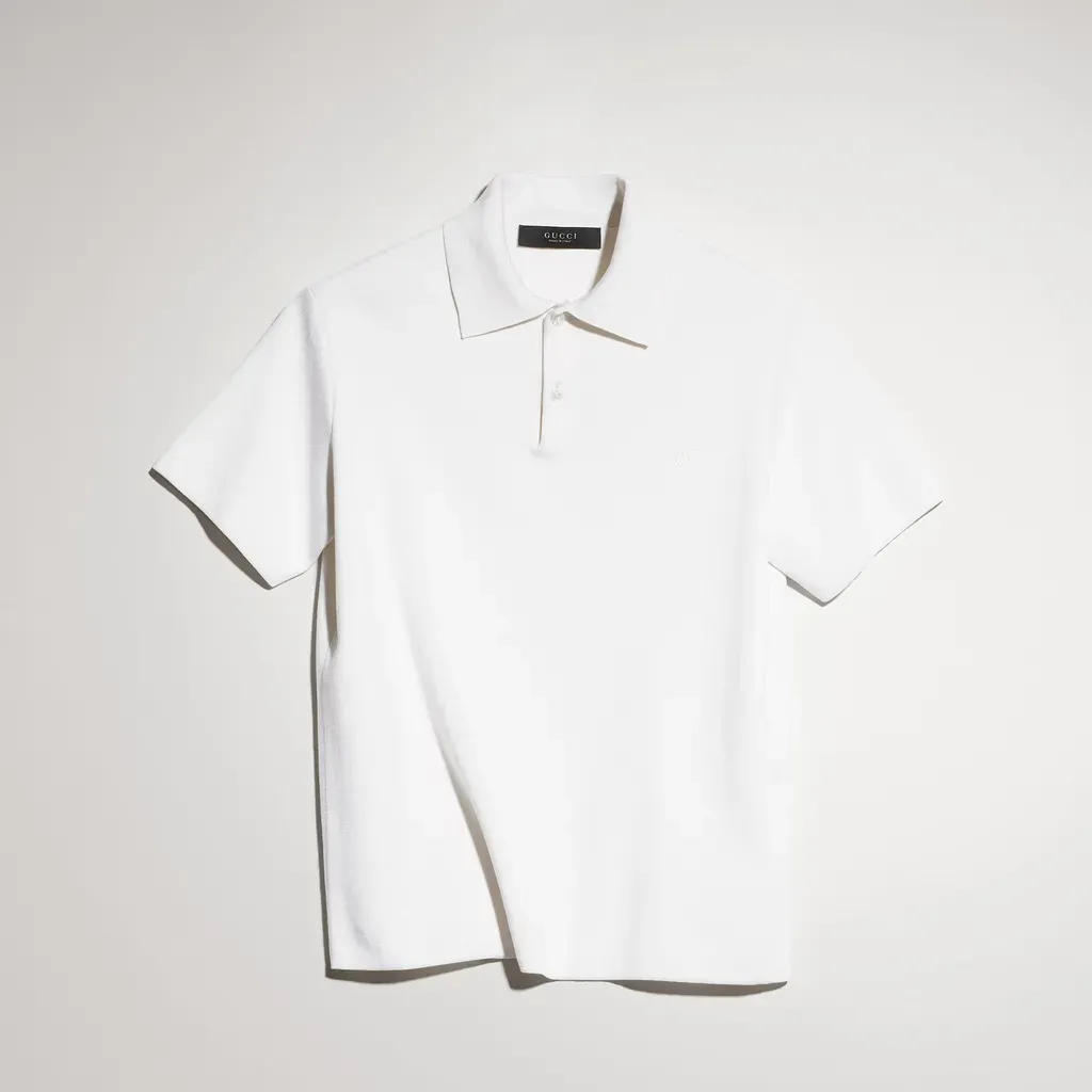Silk Cotton Polo Shirt With Embroidery