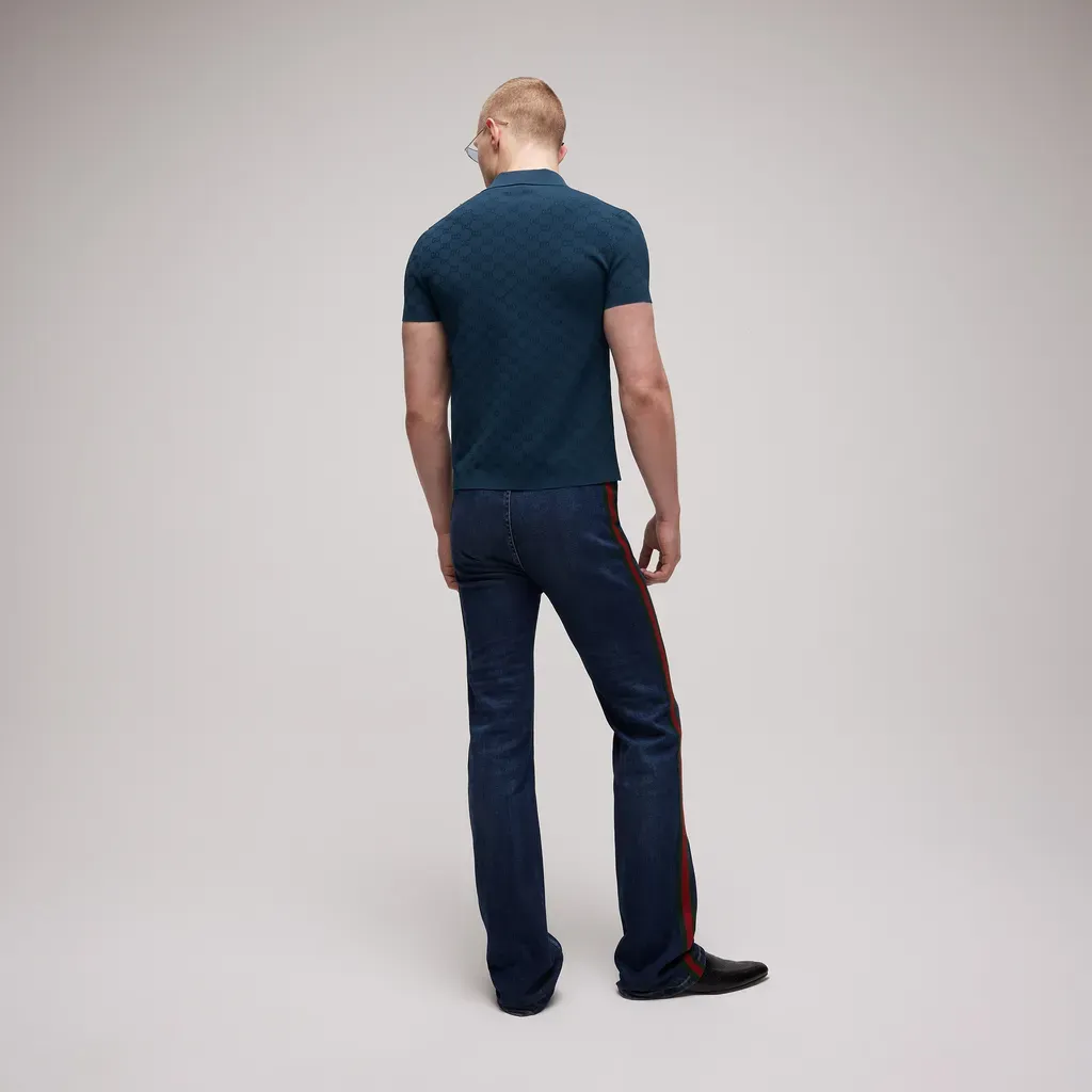 Technical Gg Jacquard Fabric Polo Shirt