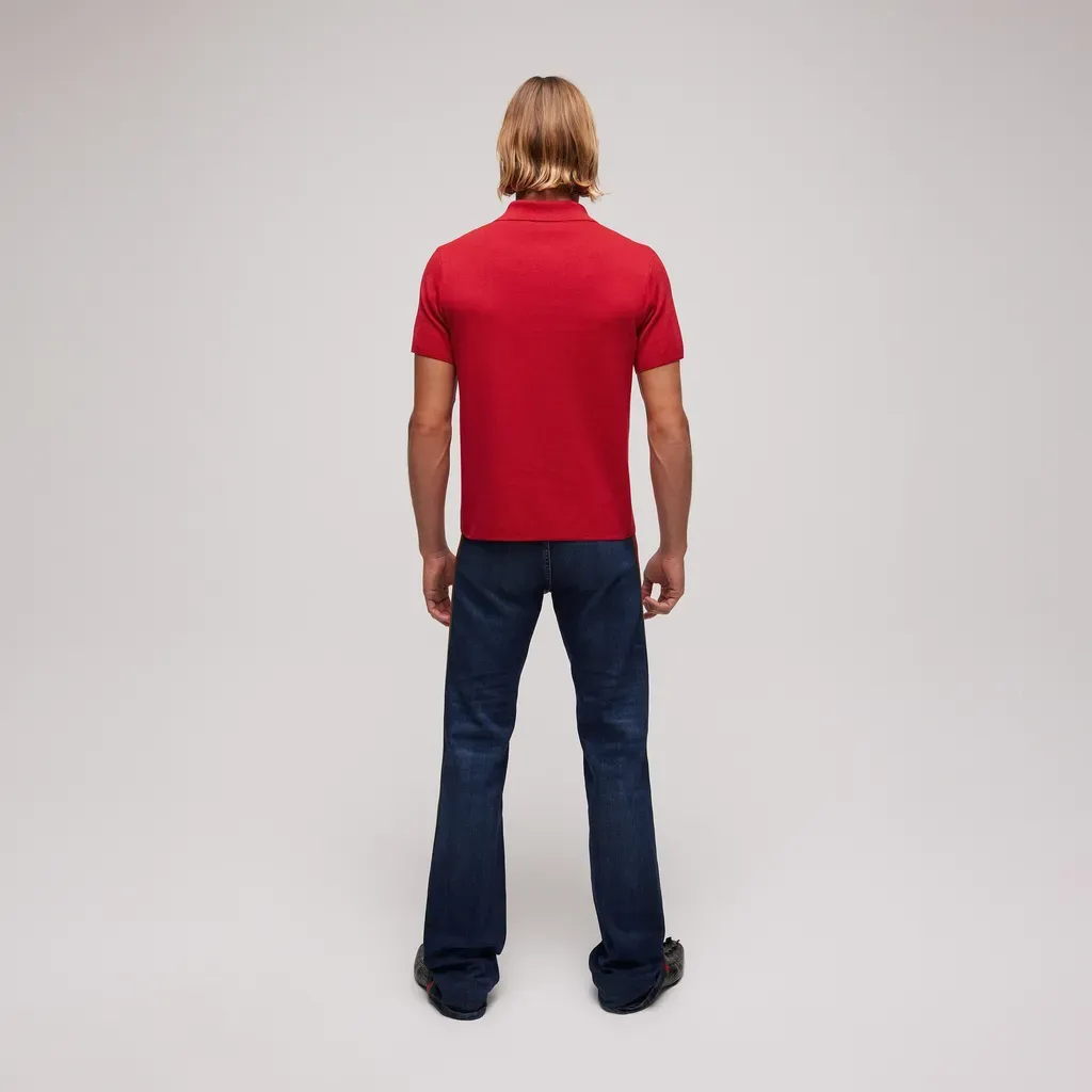 Silk Cotton Polo Shirt With Embroidery