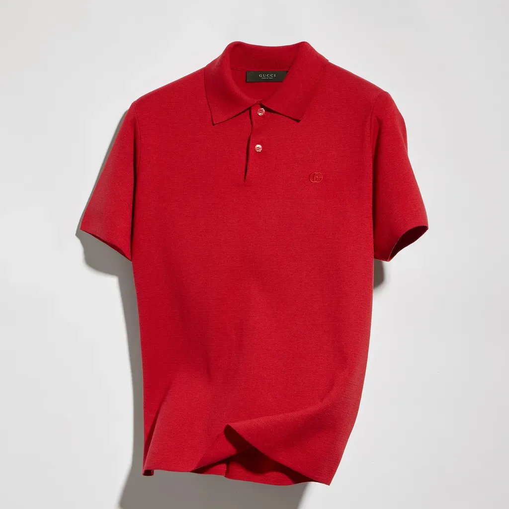 Silk Cotton Polo Shirt With Embroidery