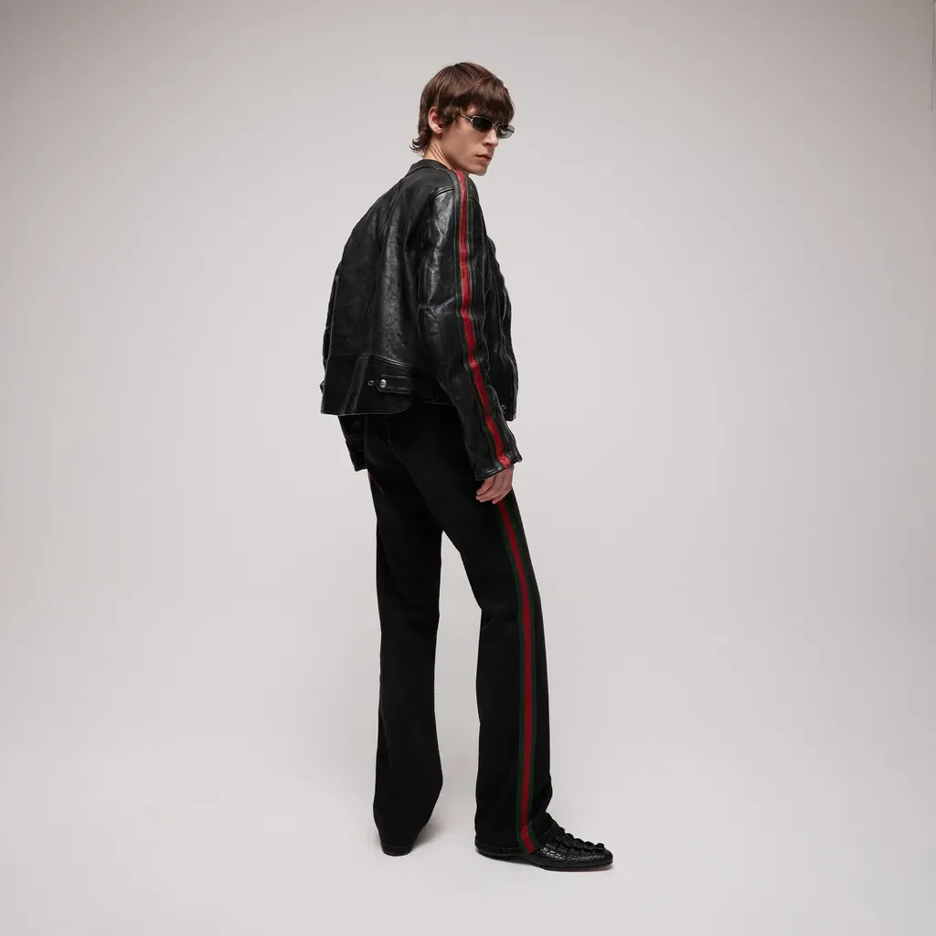 Buffalo Leather Biker Jacket With Web