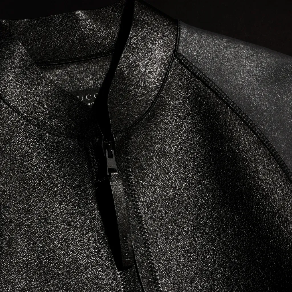 Grainy Leather Zip Jacket
