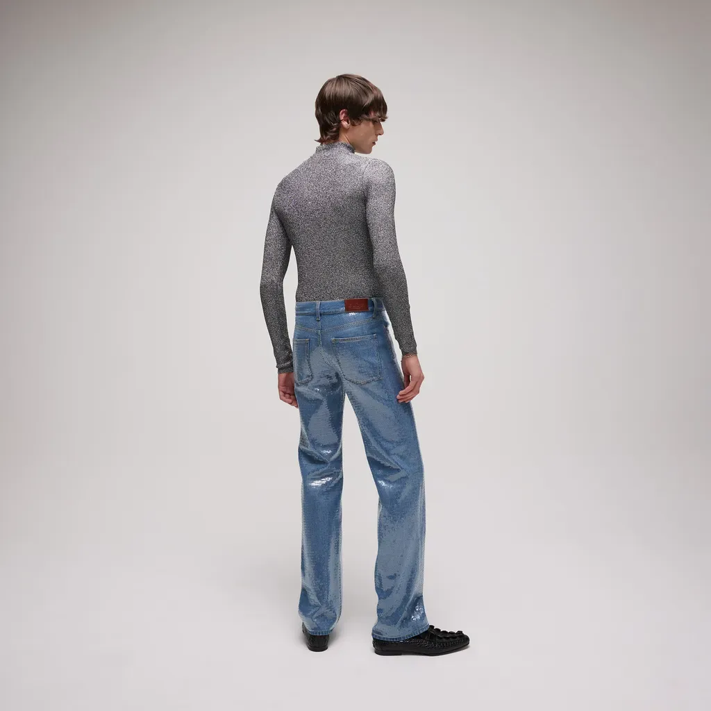 Lamé Stretch Fabric T-Shirt