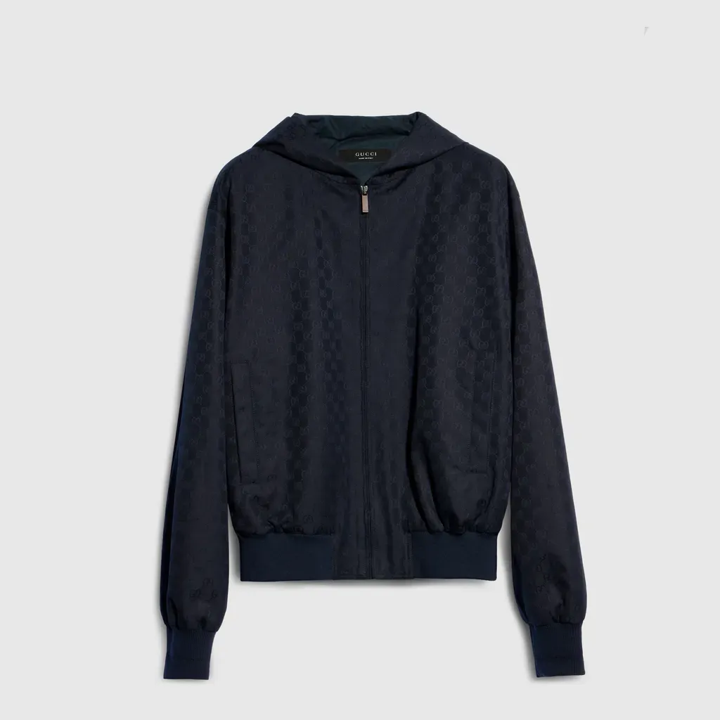 Gg Cotton Canvas Zip Jacket