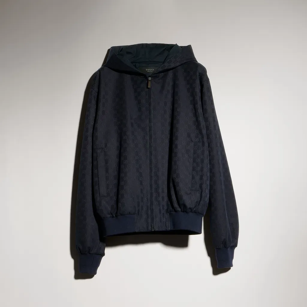 Gg Cotton Canvas Zip Jacket