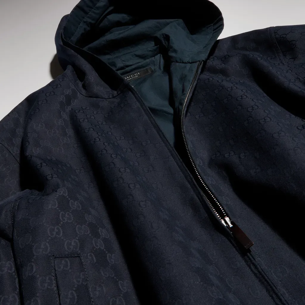 Gg Cotton Canvas Zip Jacket
