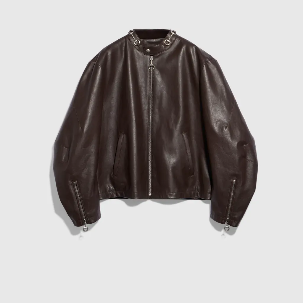Treated Bull Leather Jacket