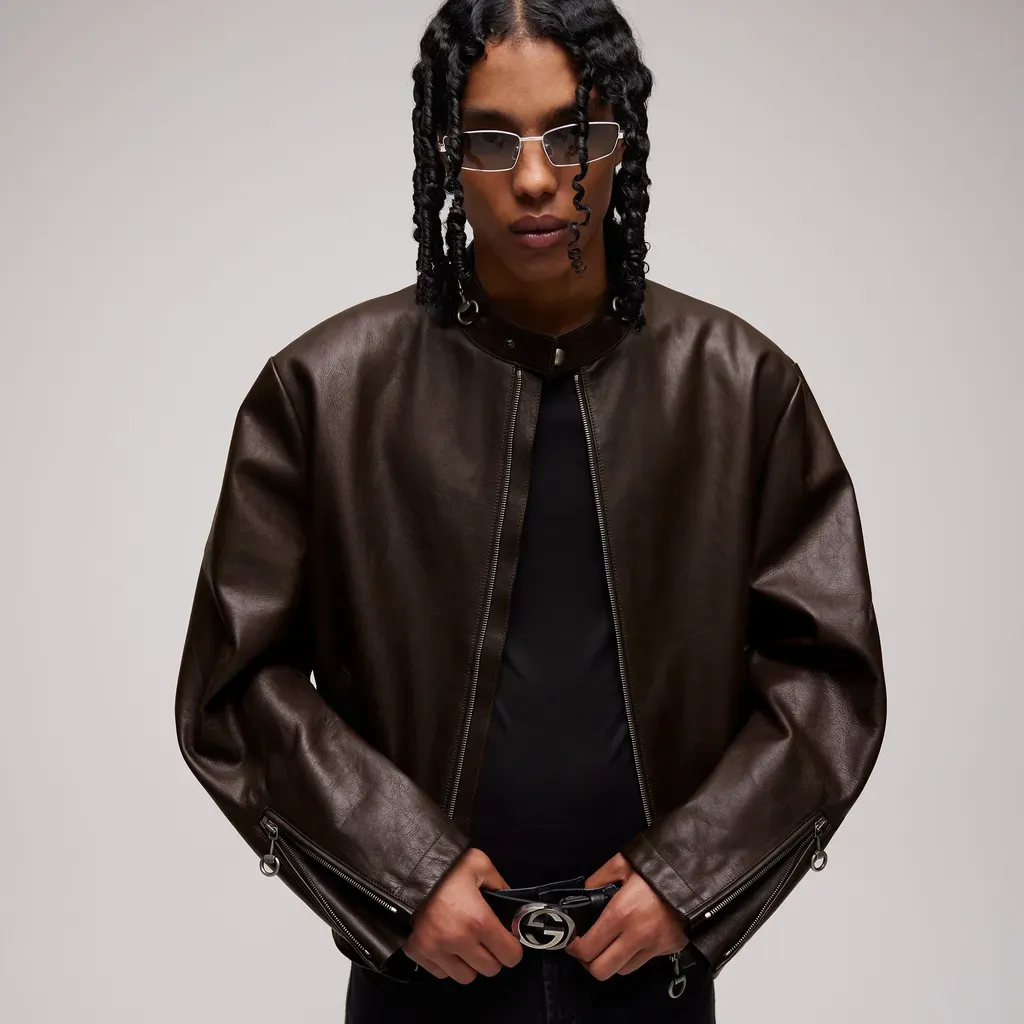 Treated Bull Leather Jacket