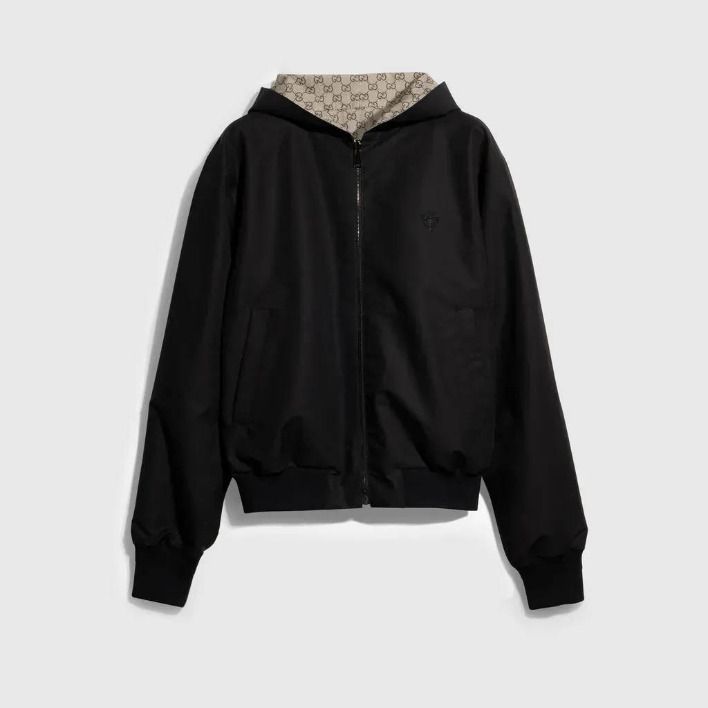 Reversible Cotton Canvas Zip Jacket
