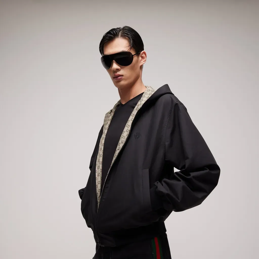 Reversible Cotton Canvas Zip Jacket