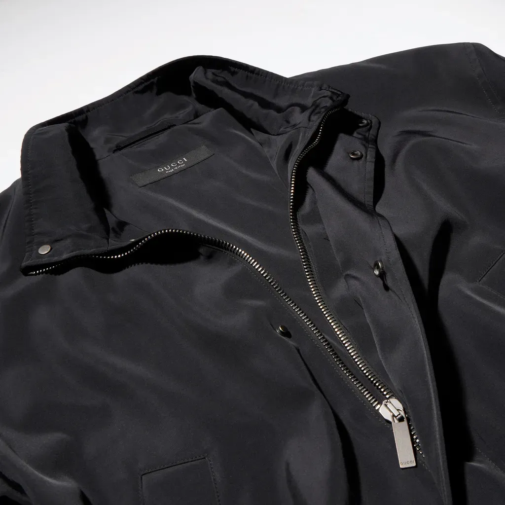 Light Cotton Acetate Faille Zip Jacket