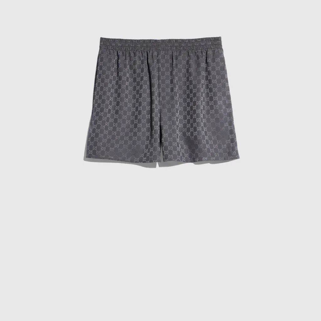 Printed Silk Twill Shorts