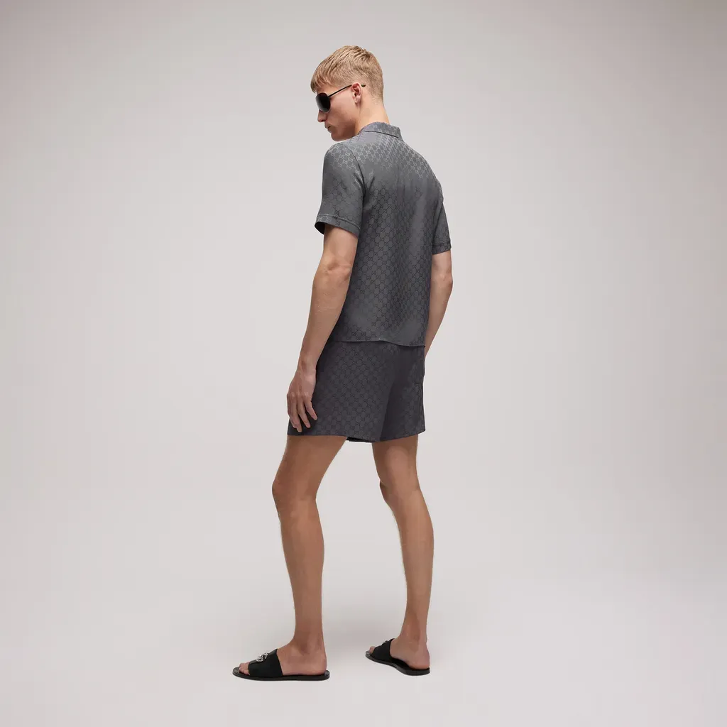 Printed Silk Twill Shorts