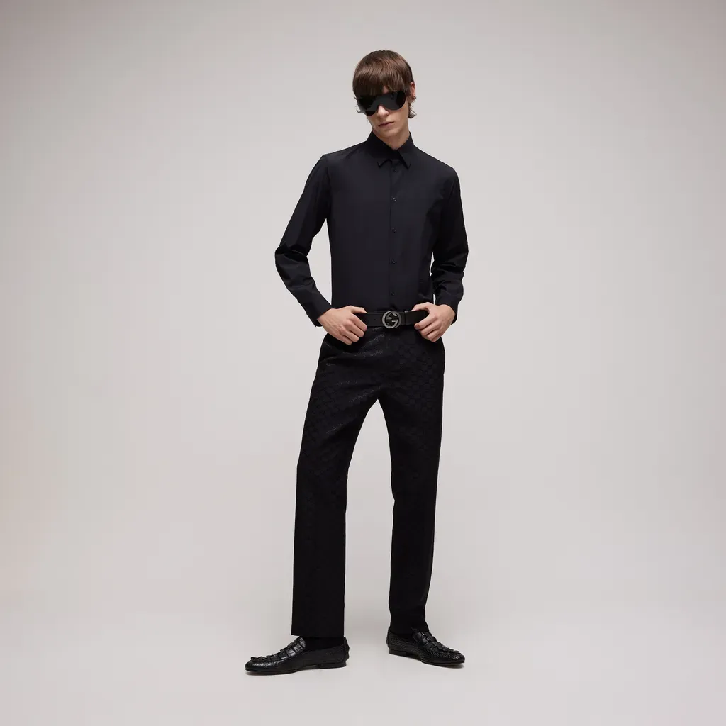 Piece Dyed Cotton Poplin Shirt