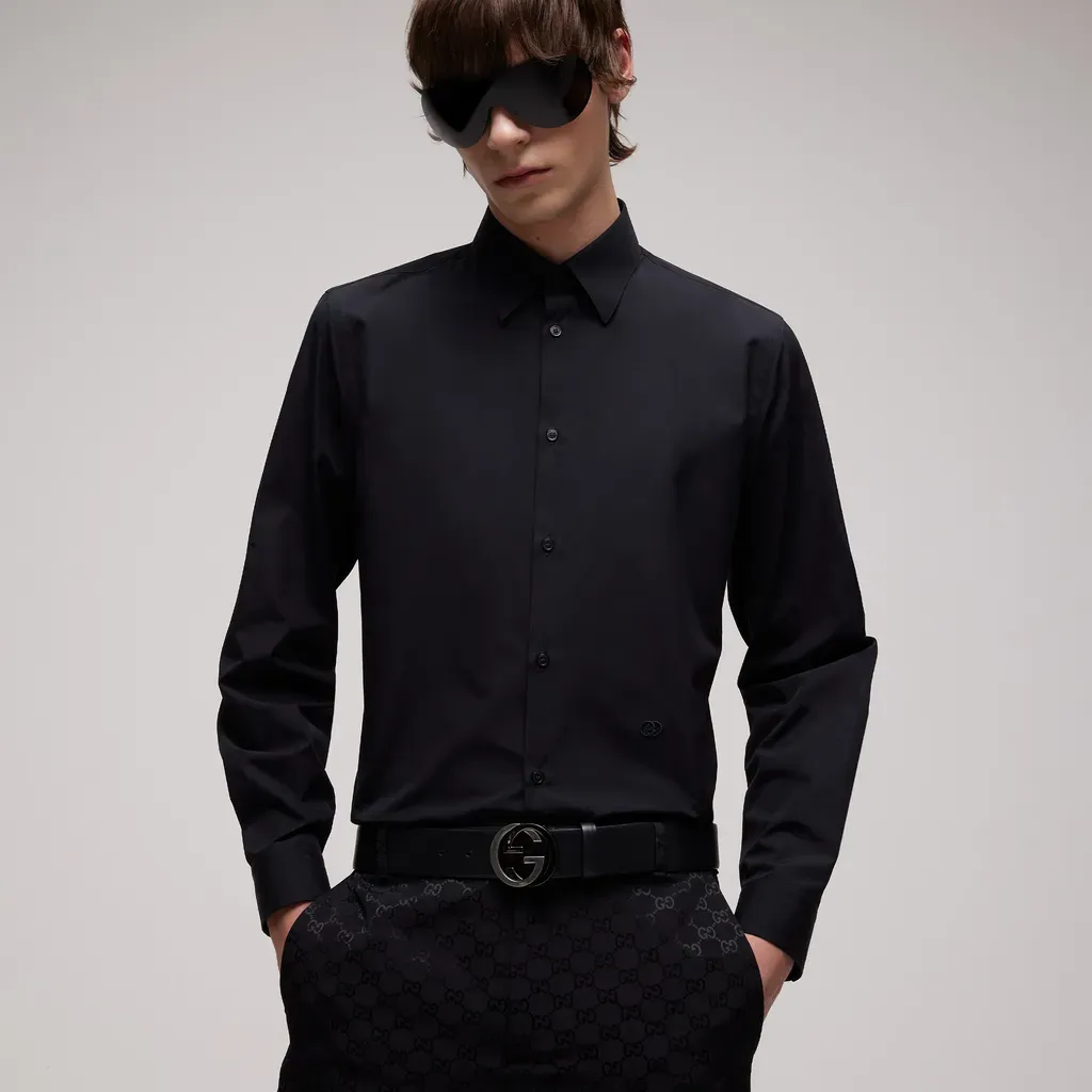 Piece Dyed Cotton Poplin Shirt