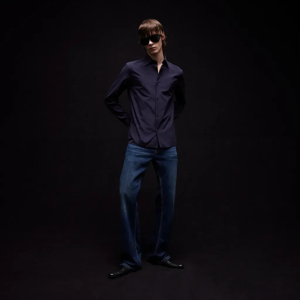 Piece Dyed Cotton Poplin Shirt