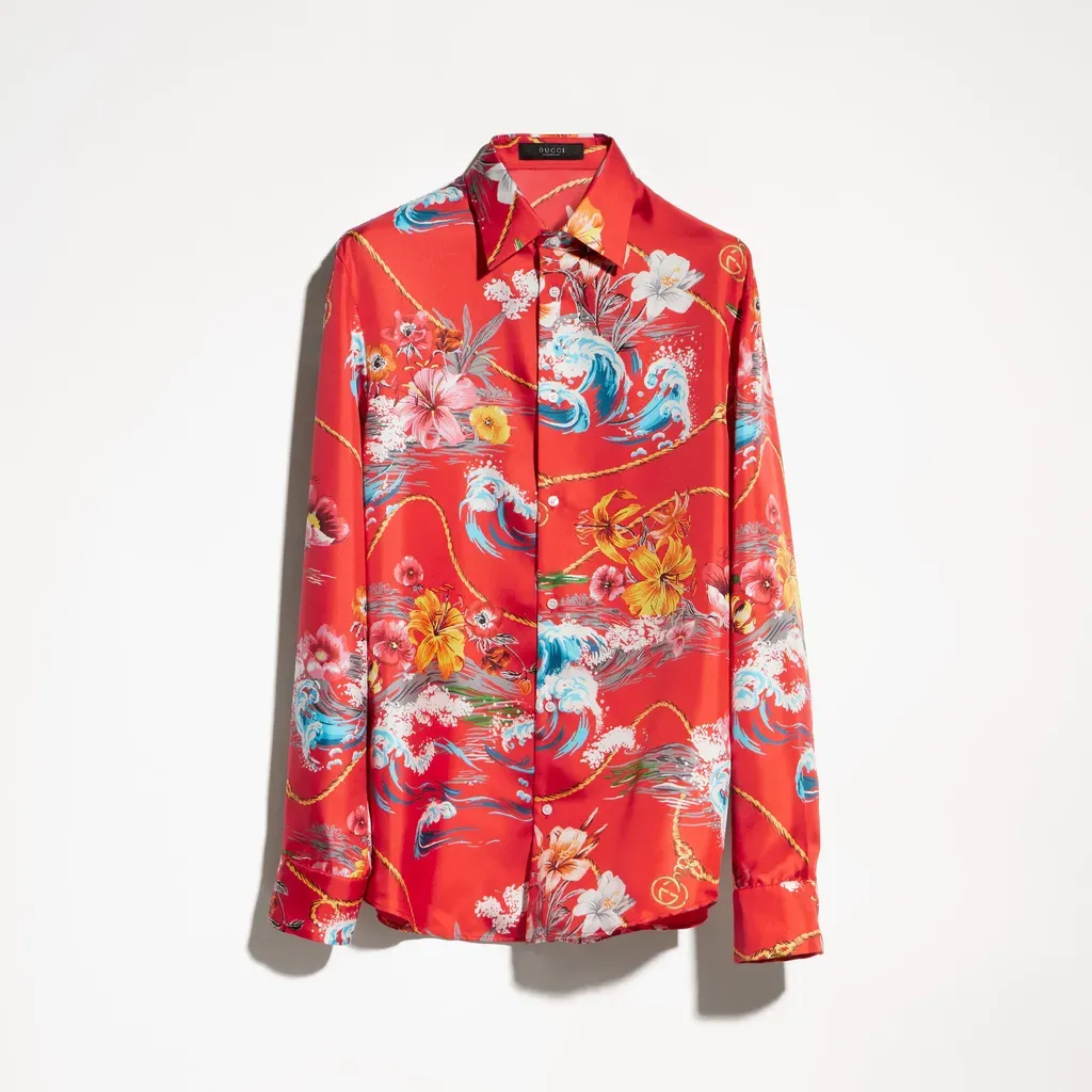 Printed Silk Twill Shirt
