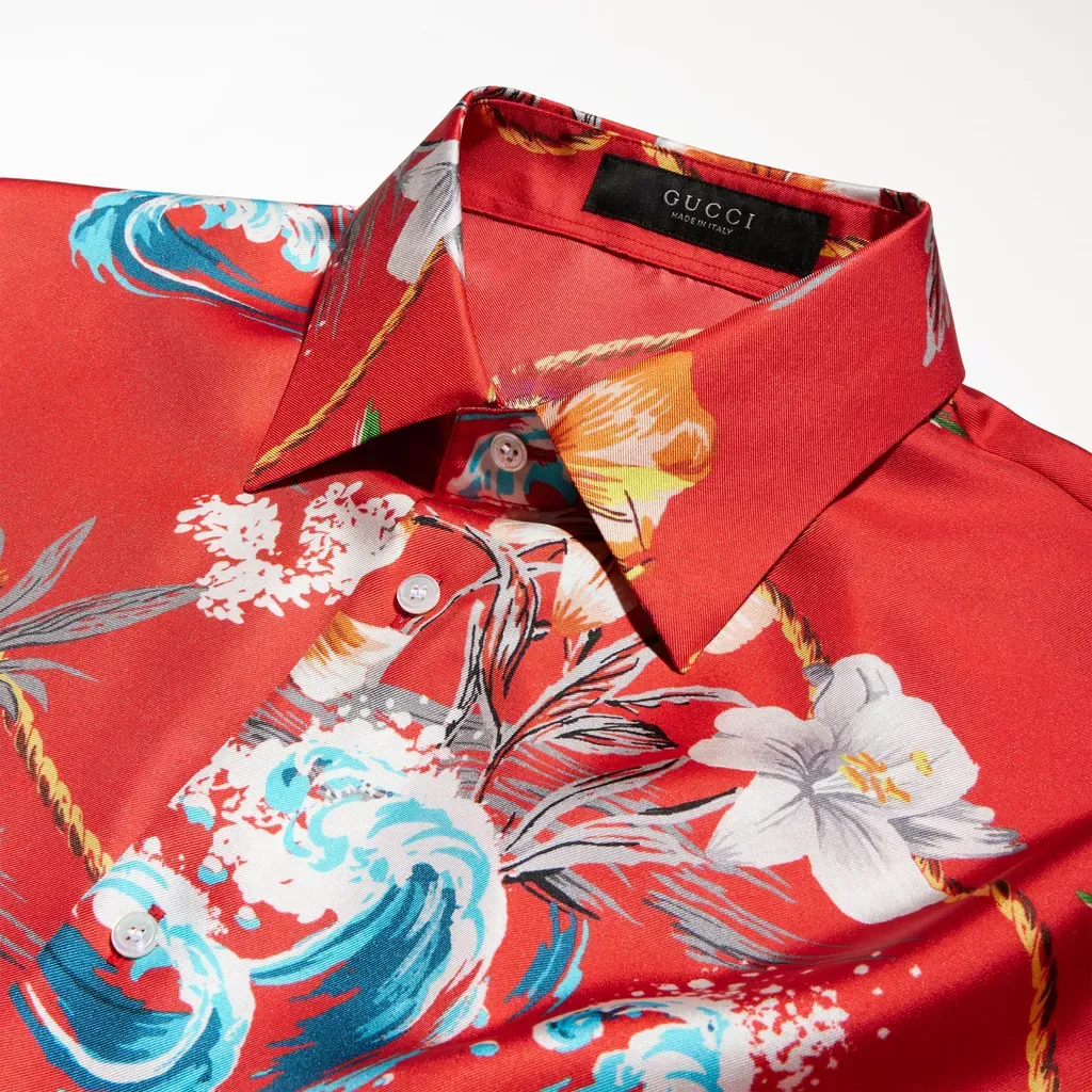 Printed Silk Twill Shirt