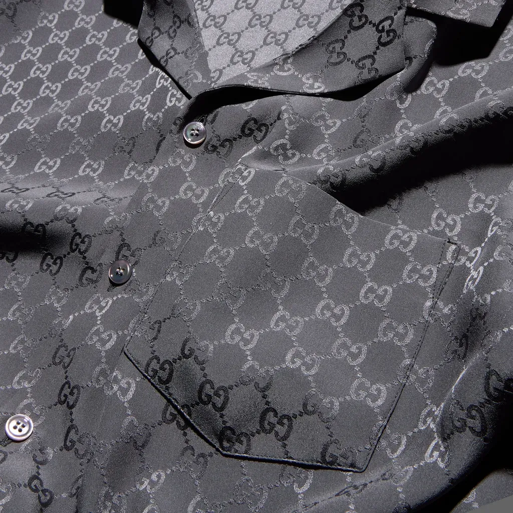 Gg Silk Jacquard Bowling Shirt