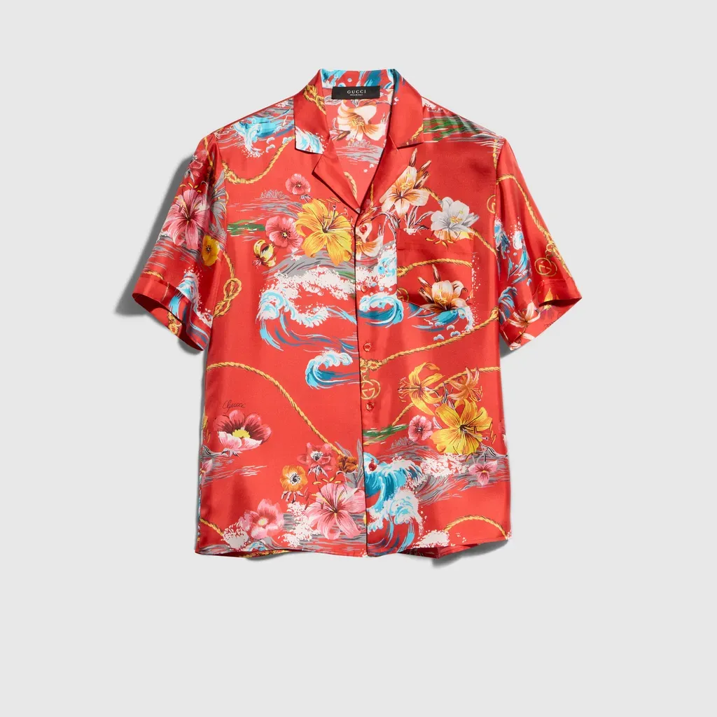 Printed Polyester Poplin Swim Shorts