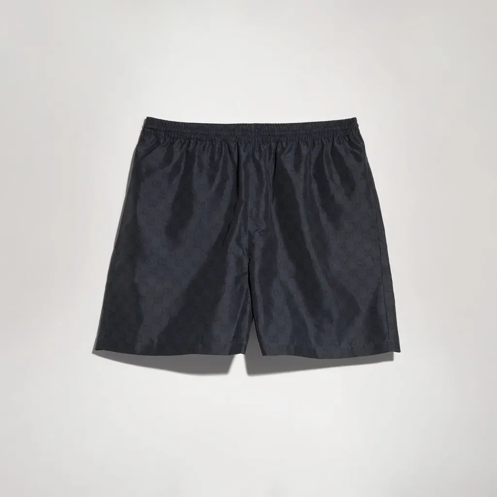 Printed Polyester Poplin Swim Shorts