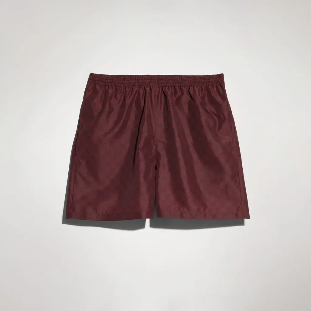 Printed Polyester Poplin Swim Shorts