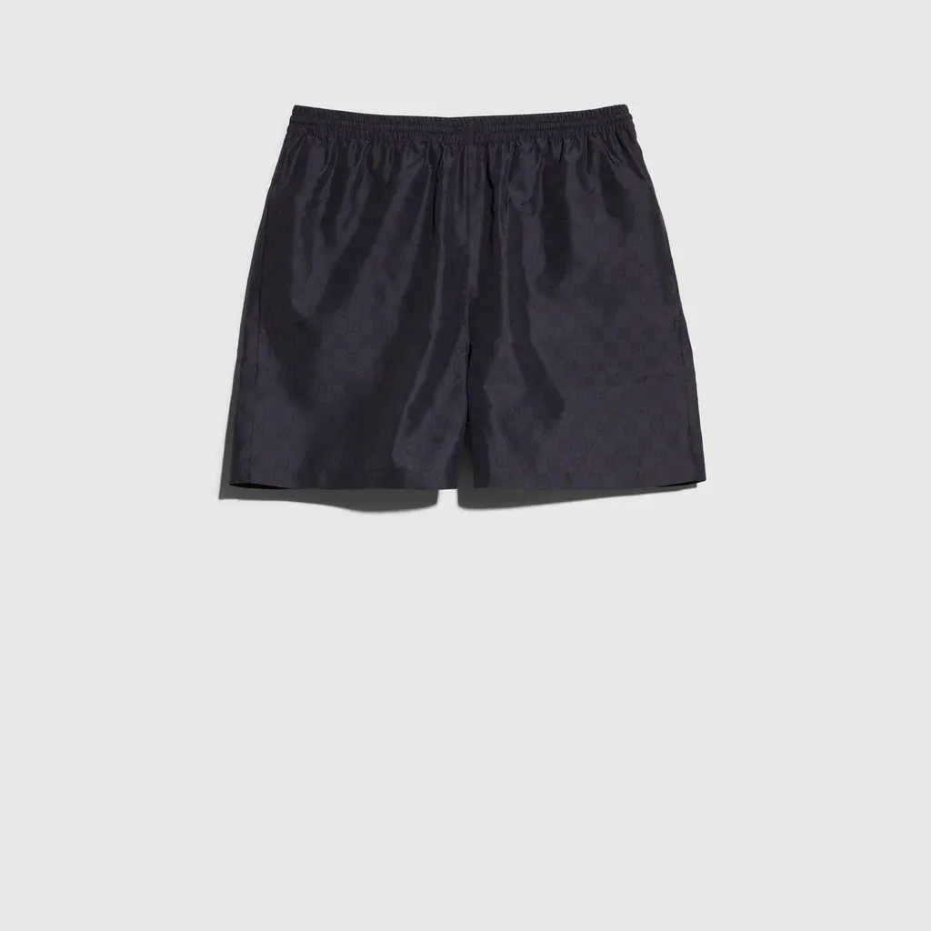 Printed Polyester Poplin Swim Shorts