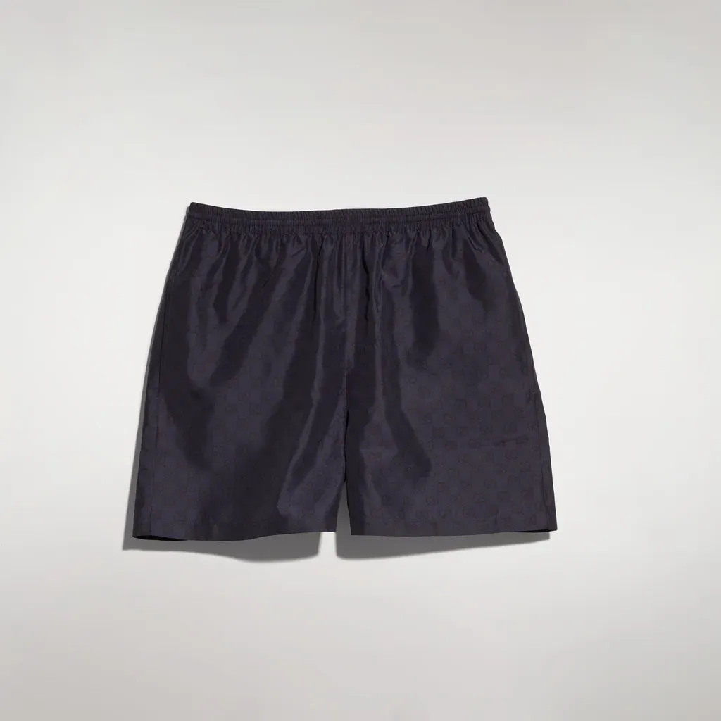 Printed Polyester Poplin Swim Shorts