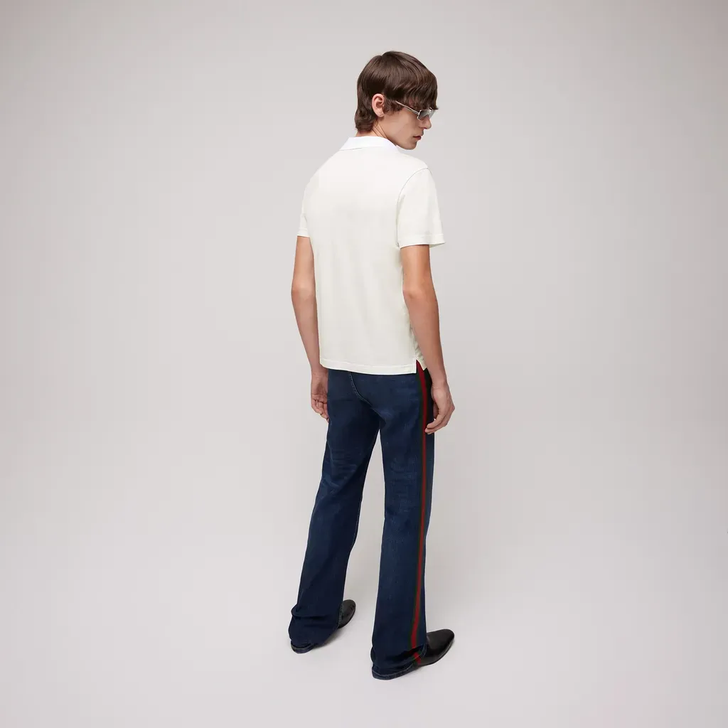 Cotton Jersey Polo Shirt With Web