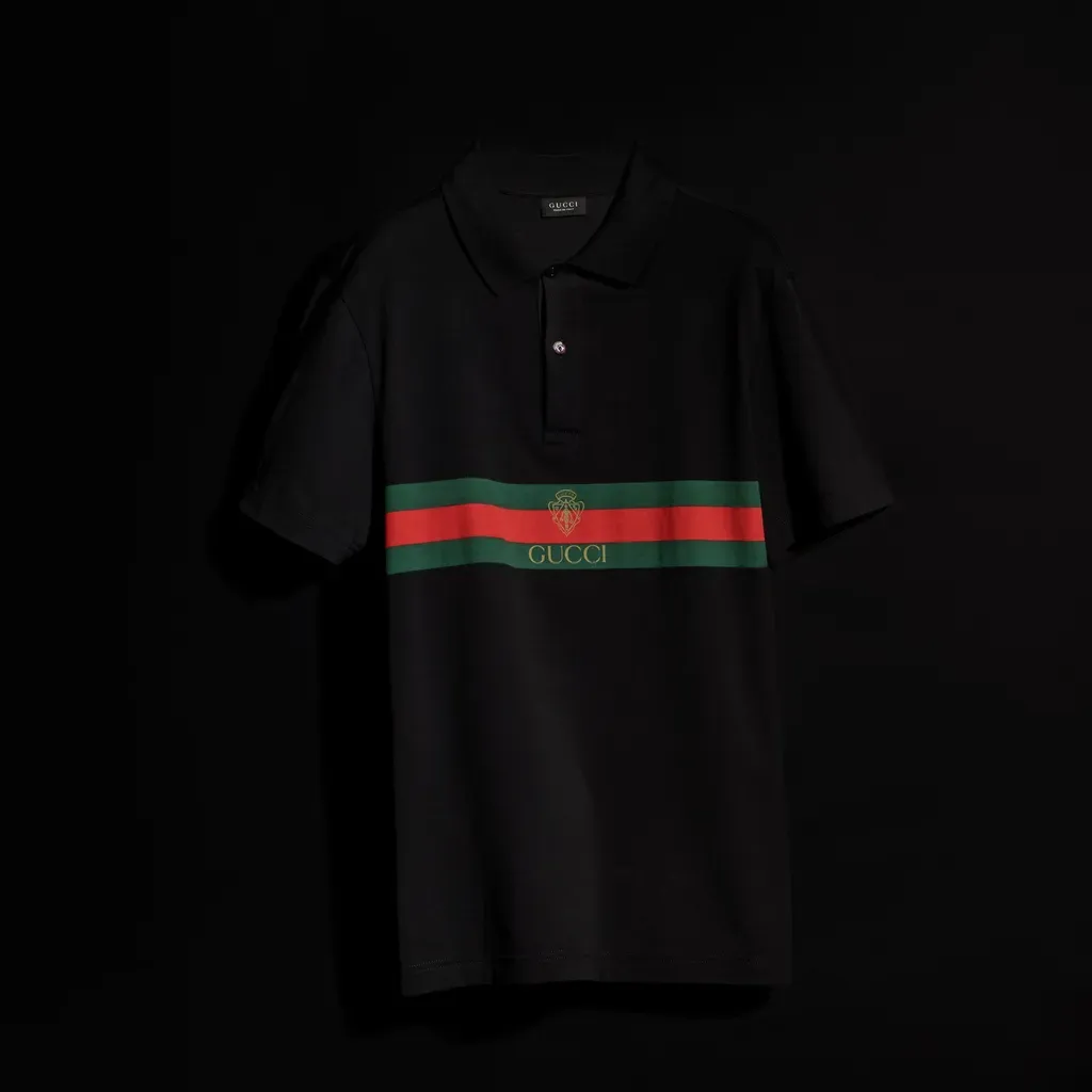Cotton Jersey Polo Shirt With Print