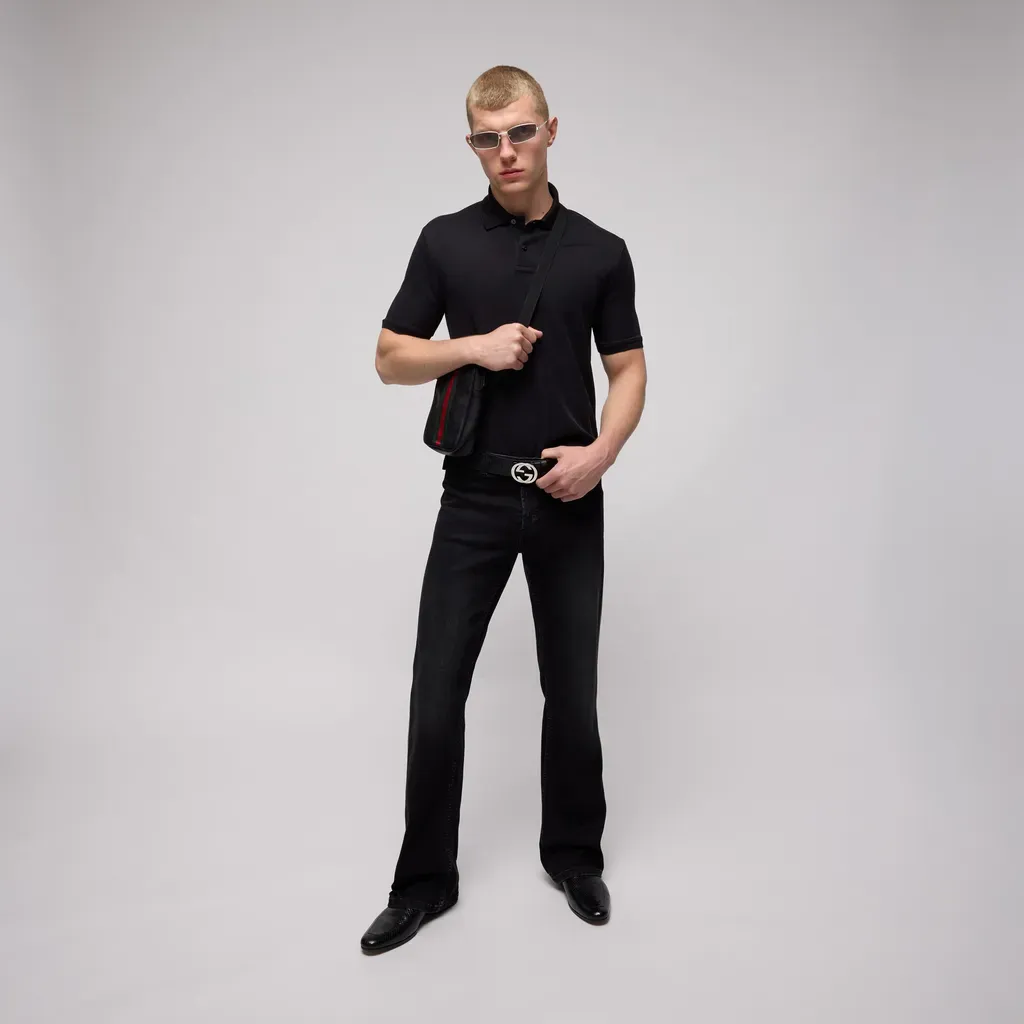 Gg Technical Jersey Jacquard Polo Shirt