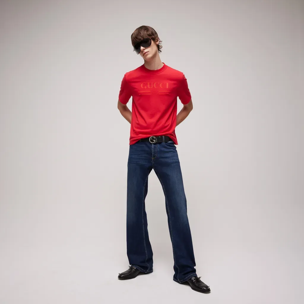 Cotton Jersey T-Shirt With Devoré Detail