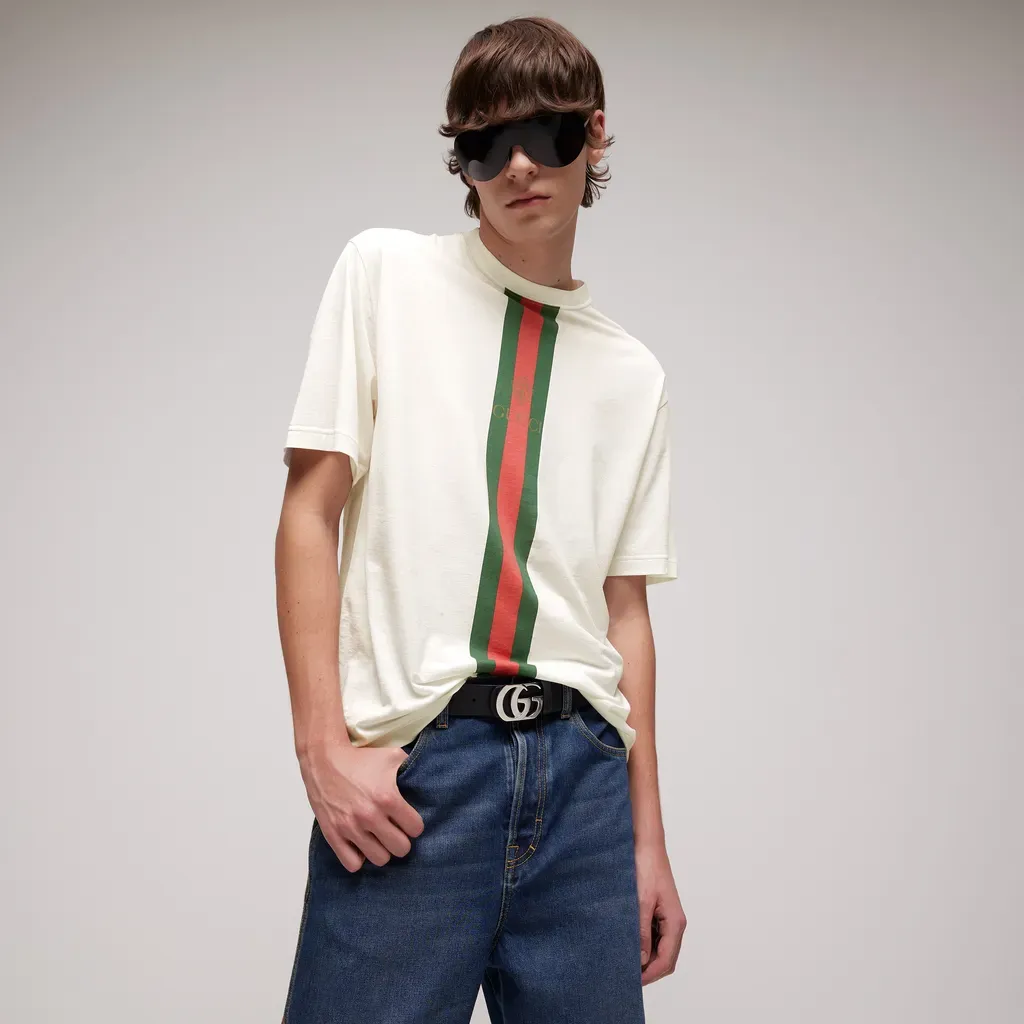 Cotton Jersey T-Shirt With Print